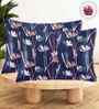 Blue Floral Premium 3D Printed Pillow Covers (Set of 2) With 1Pc Scrunchie Free