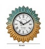Blue And Green Gold Solid Wood Surya Wall Clock