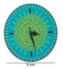 Blue And Green Solid Wood Mandala Wall Clock