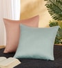 Blush and Light Blue Polyester Jacquard 16x16 inches Cushion Cover Set of 2