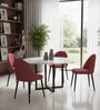 Blush Curved-Back Suede Dining Chair In Pink Colour