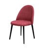 Blush Curved-Back Suede Dining Chair In Pink Colour