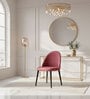Blush Curved-Back Suede Dining Chair In Pink Colour