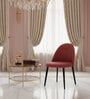 Blush Curved-Back Suede Dining Chair In Pink Colour