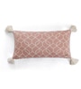 Blush Pink & Natural 100% Combed Cotton Trellis 12X20 Inches Knitted Cushion Cover