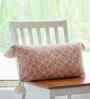 Blush Pink & Natural 100% Combed Cotton Trellis 12X20 Inches Knitted Cushion Cover