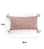 Blush Pink & Natural 100% Combed Cotton Trellis 12X20 Inches Knitted Cushion Cover