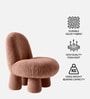 Blush Pink Bubble Velvet Kids Chair In Blush Pink Colour