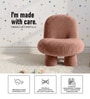 Blush Pink Bubble Velvet Kids Chair In Blush Pink Colour