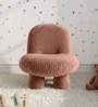 Blush Pink Bubble Velvet Kids Chair In Blush Pink Colour