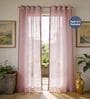 Blush Pink with Pom pomSolid Polyester Curtains for Door Pack of 2