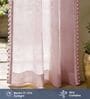 Blush Pink with pom pomSolid Polyester Curtains for Long Door Pack of 2
