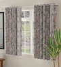 Blush Polyester Abstract 5ft Room Darkening Eyelet Window Curtains (2 Pc)