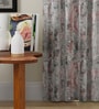 Blush Polyester Abstract 7ft Room Darkening Eyelet Door Curtains (2 Pc)