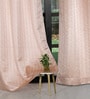 Blush Polyester Jacquard 9ft Regular Eyelet Long Door Curtain