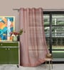 Blush Polyester Solid 9ft Sheer Eyelet Long Door Curtain