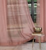 Blush Polyester Solid 9ft Sheer Eyelet Long Door Curtain