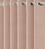 Blush Polyester Solid Jacquard 7ft Room Darkening Eyelet Door Curtains (2 Pc)