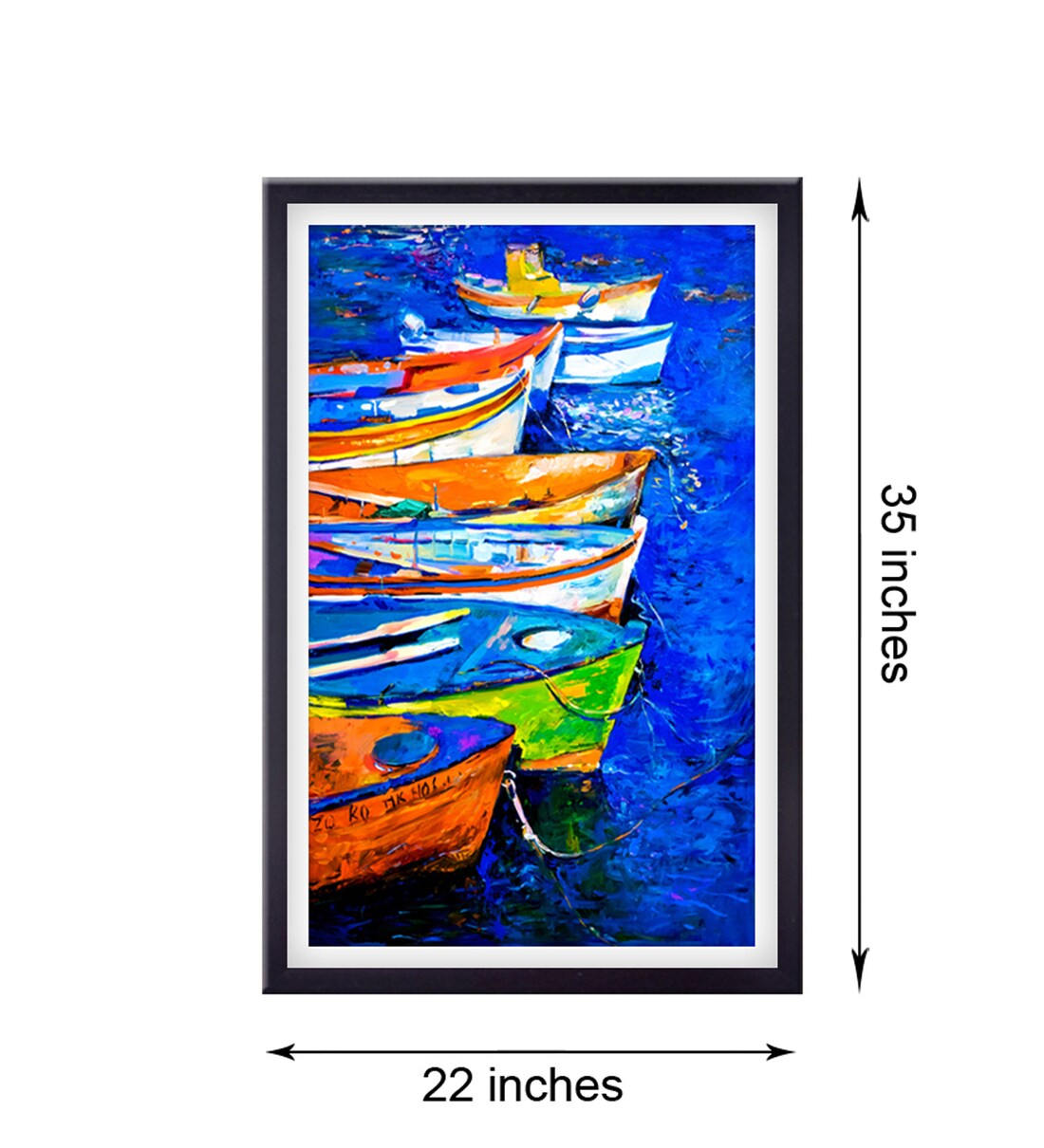 Buy Boats Printed Canvas Art Print By 999Store Online Landscape Art