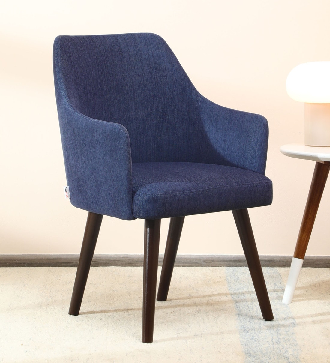 Buy Bolivar Fabric Dining Chair In Navy Blue Colour Online