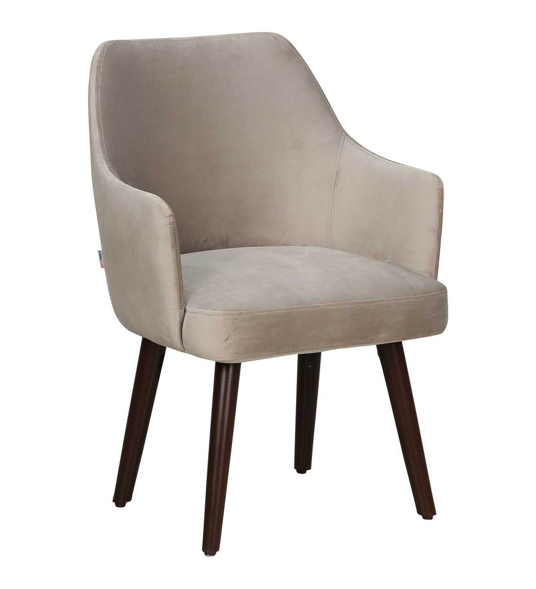 Buy Bolivar Velvet Fabric Dining Chair In Ash Grey Colour Online