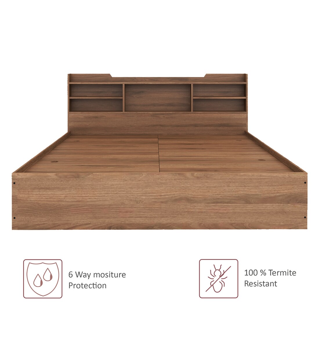 Buy Bolton King Size Bed In Bali Teak Finish By Trevi Furniture Online