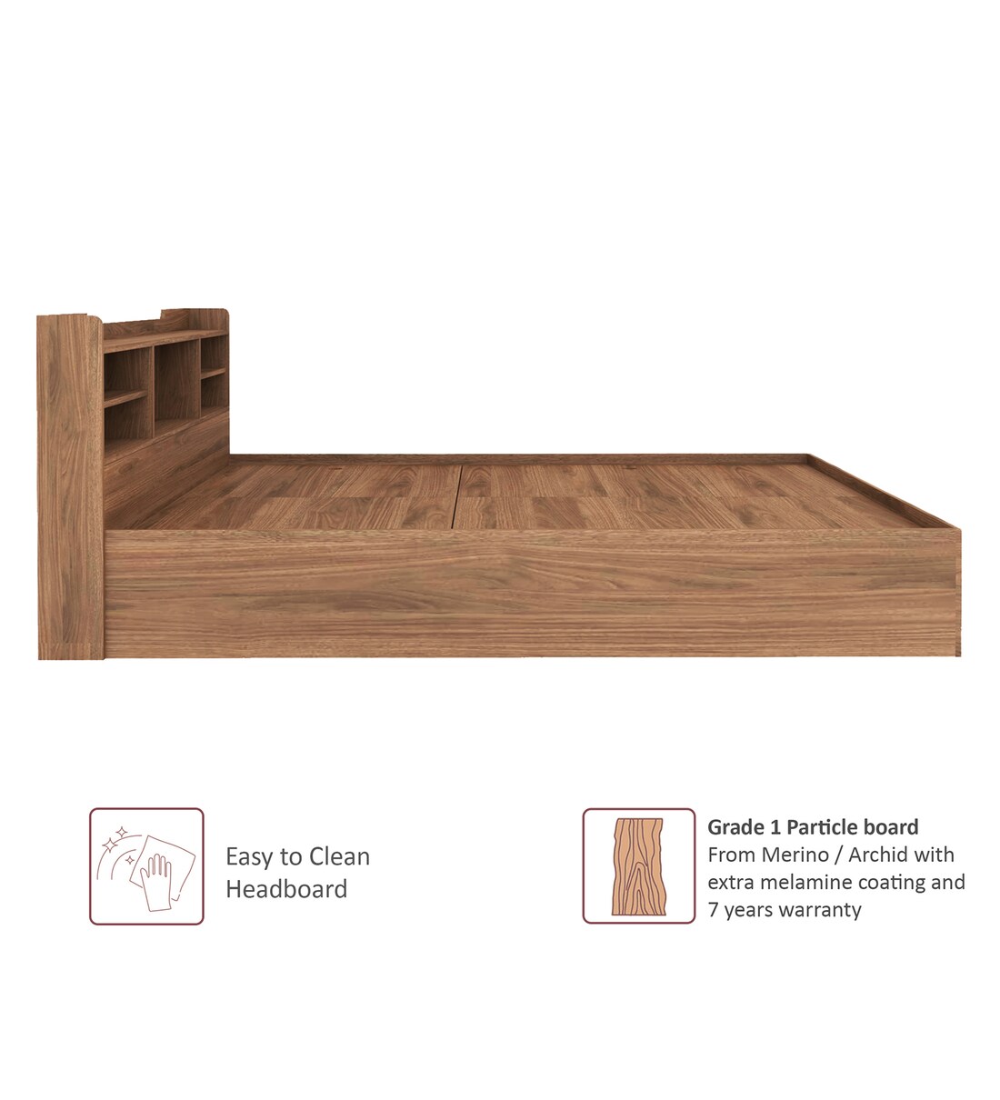 Buy Bolton King Size Bed In Bali Teak Finish By Trevi Furniture Online