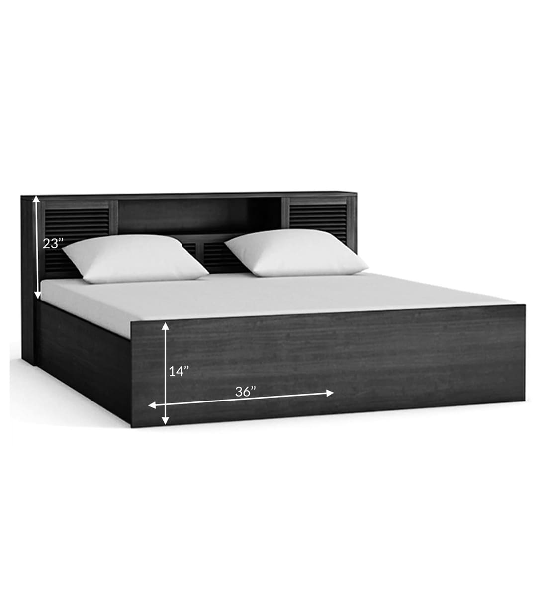 Buy Bolton King Size Bed with Box Storage in Wenge Finish by HomeTown