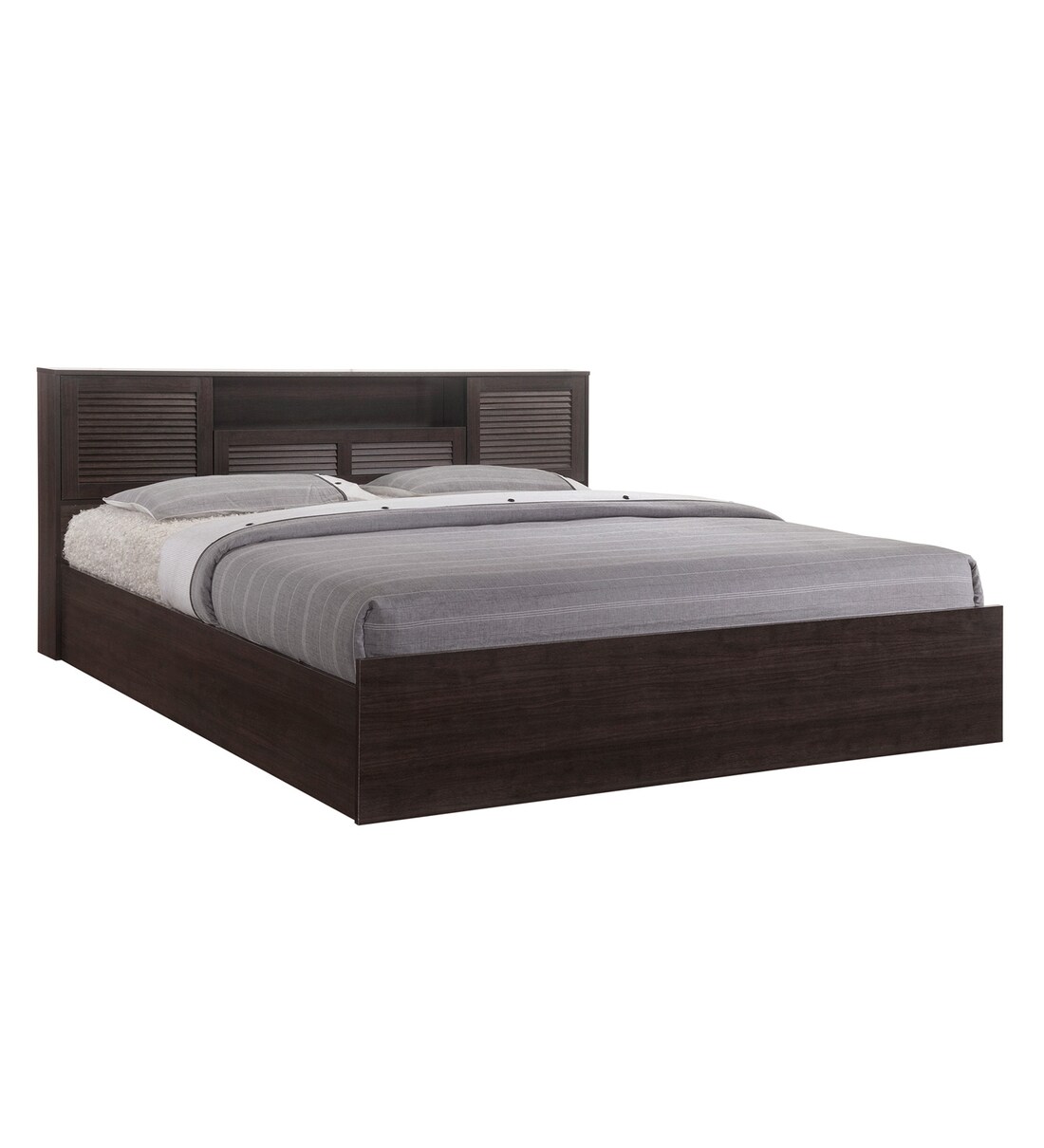Buy Bolton King Size Bed in Wenge Finish with Hydraulic Storage by