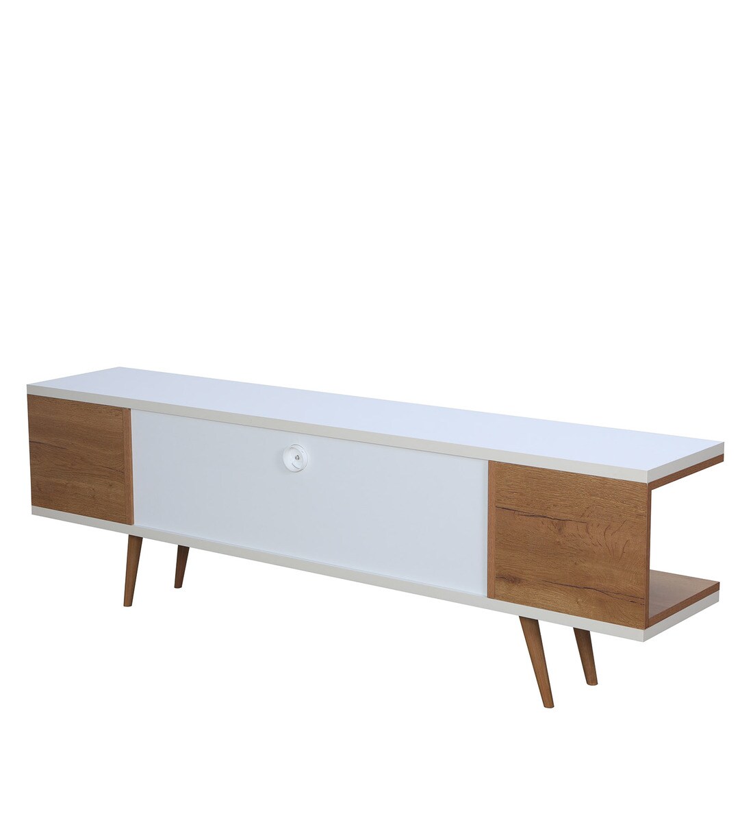 Buy Bonita Entertainment Unit in White Colour CasaCraft By Pepperfry