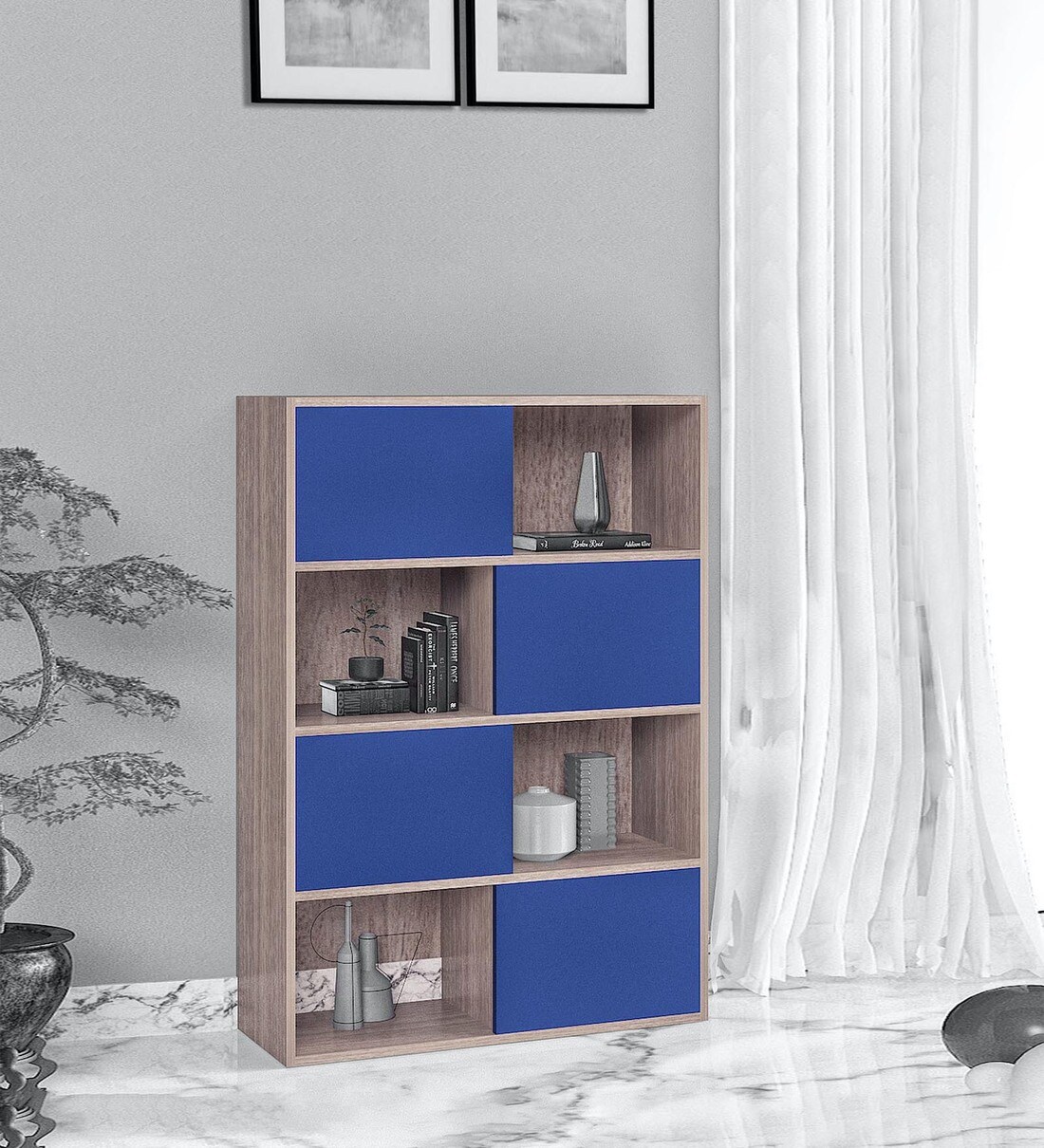 Buy Den Book Shelf in Blue Finish by Klaxon Online Modern Book