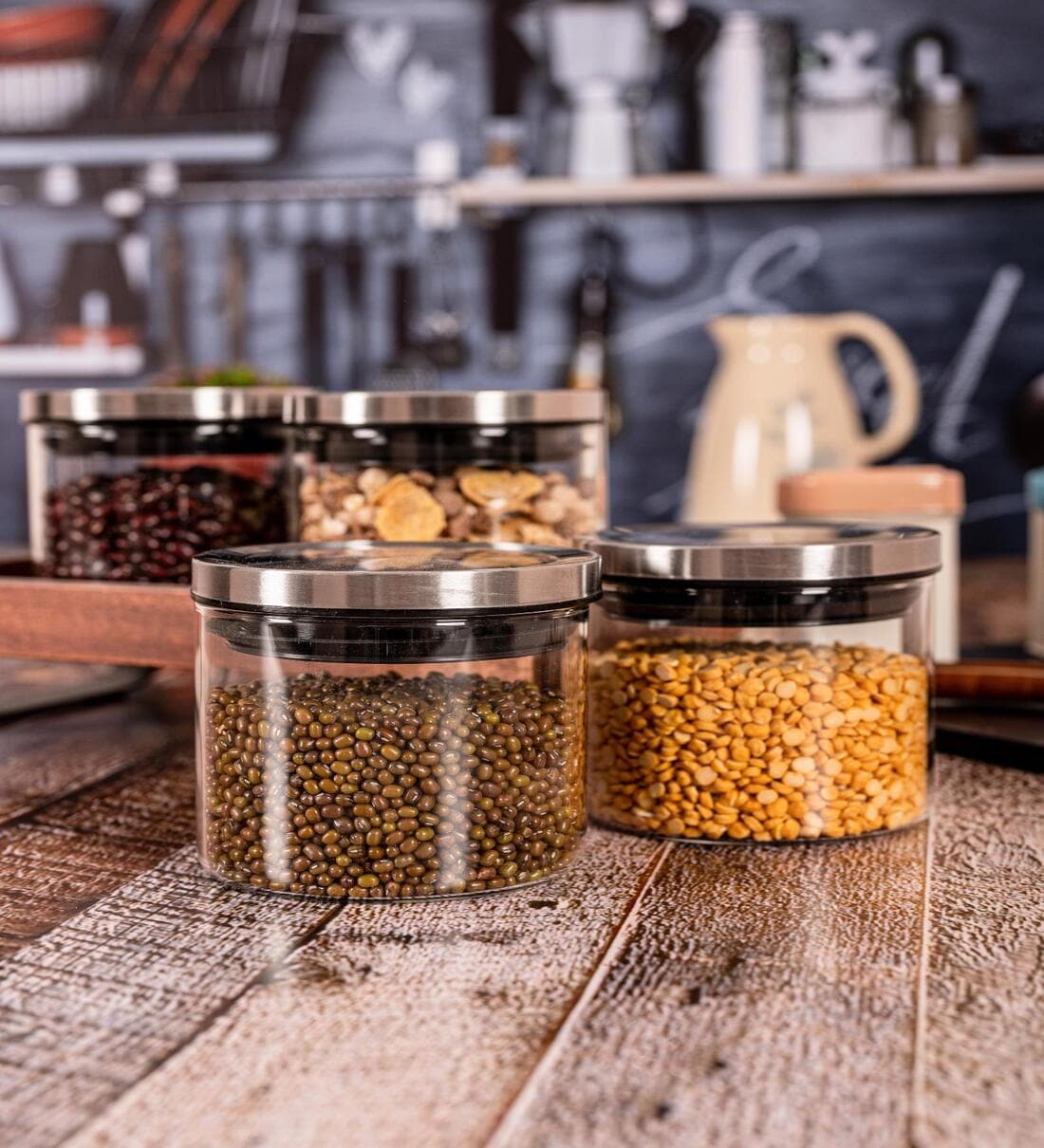 Buy Borosilicate Glass Storage Jar (Set of 4pcs) at 41% OFF by