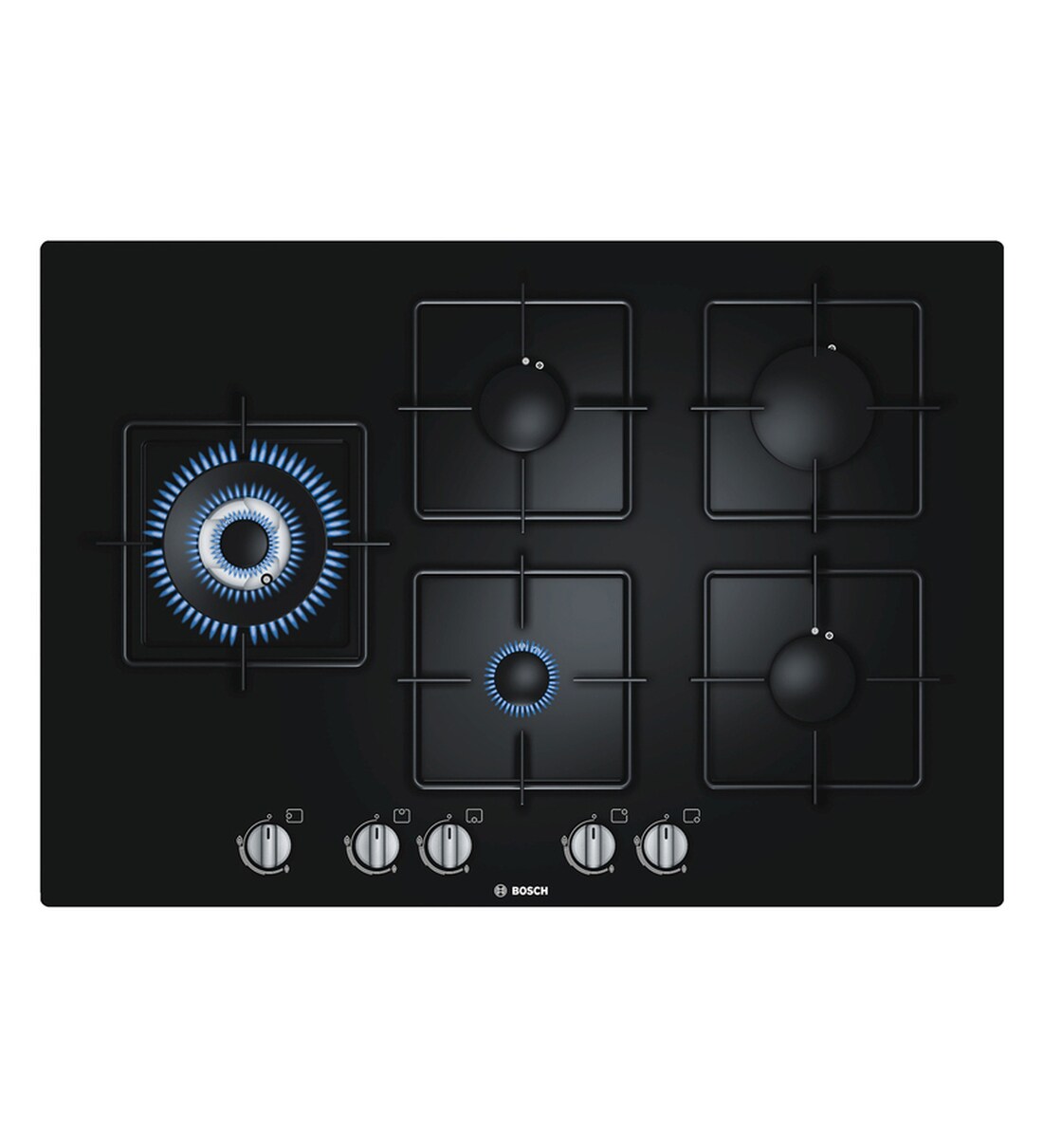Buy BOSCH Black Steel 5burner Gas Hob (Model No PPS816B1TI) Online
