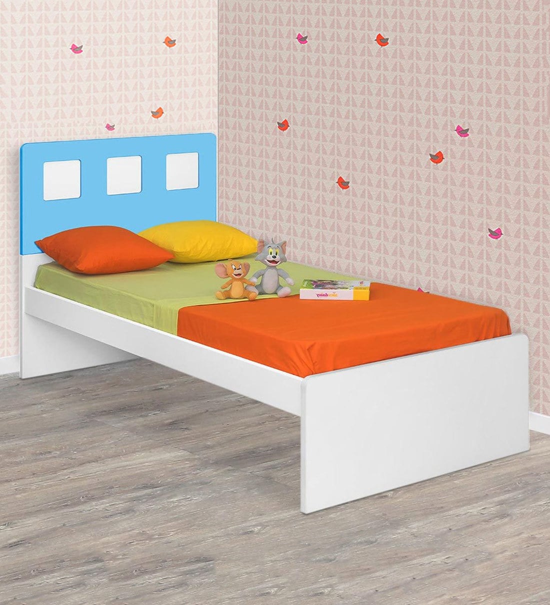 kids white single bed