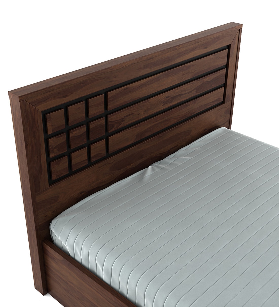 Buy Boston Queen Size Bed in Sheesham Finish with Hydraulic Storage
