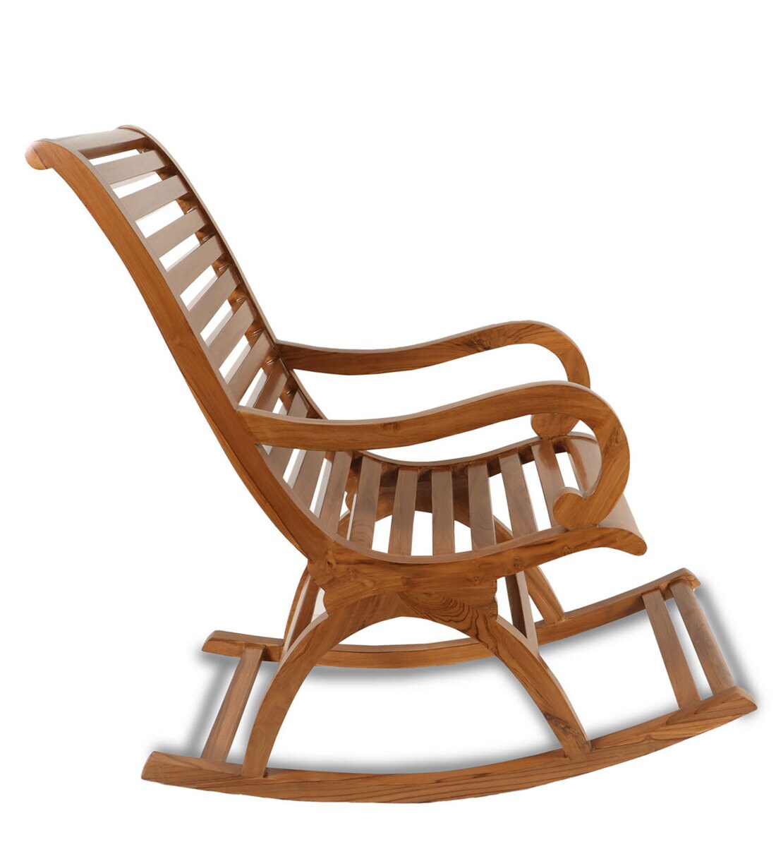 Buy Boston Solid Wood Rocking Chair in Teak Colour by DZYN Furnitures Online Rocking Chairs