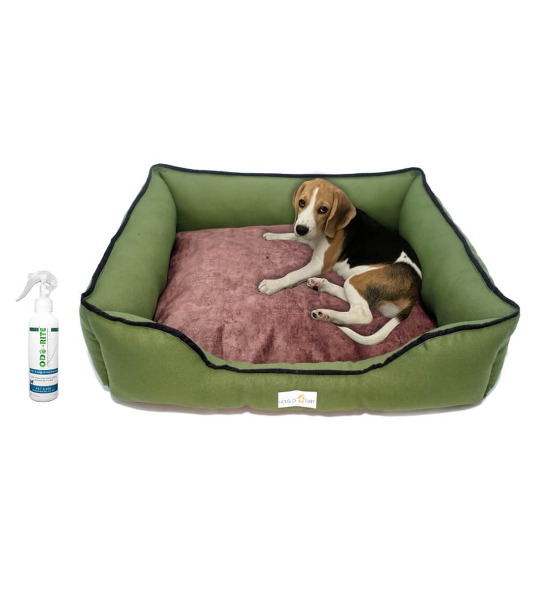 Buy Boxer Large Pet Bed with Bolster in 100 Lenin by House of Furry