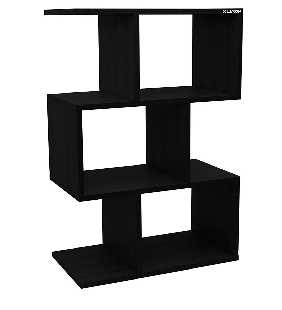 Buy Engineered Wood Floating Wall Shelf in Black Colour by Klaxon