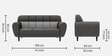 Bobbin Fabric 3 Seater Sofa In Charcoal Colour