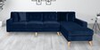 Bollywood Velvet LHS Sectional Sofa in Navy Blue Colour