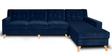 Bollywood Velvet LHS Sectional Sofa in Navy Blue Colour