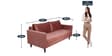 Bonito Velvet 3 Seater Sofa In Blush Pink Colour