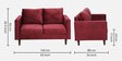 Bonito Velvet 2 Seater Sofa In Berry Red Colour