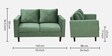 Bonito Velvet 2 Seater Sofa In Green Colour