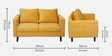 Bonito Velvet 2 Seater Sofa In Yellow Colour