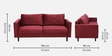 Bonito Velvet 3 Seater Sofa In Berry Red Colour