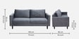 Bonito Velvet 3 Seater Sofa In Fossil Grey Colour