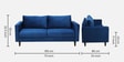 Bonito Velvet 3 Seater Sofa In Royal Blue Colour