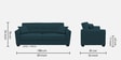 Bony Fabric 3 Seater Convertible Sofa Cum Bed In Harbour Blue Colour