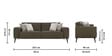Bordeaux Half Leather 3 Seater Sofa in Exotica Delph Blue colour